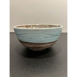 1950's Santa Anita Ware Vreni Pattern Bowl Brown & Turquoise